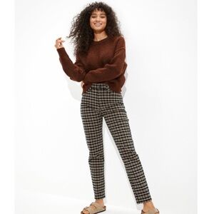 American Eagle Plaid Mom Jeans